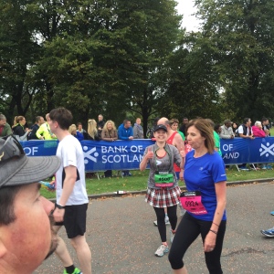Thumbs up as I cross the finish line